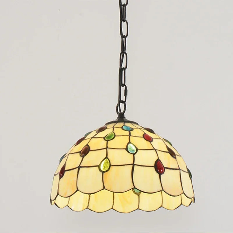 Nordic Colorful Glass Pendant Lights Mediterranean Countryside Hanging Lamp Bedroom Bedside Living Room Led Chandelier