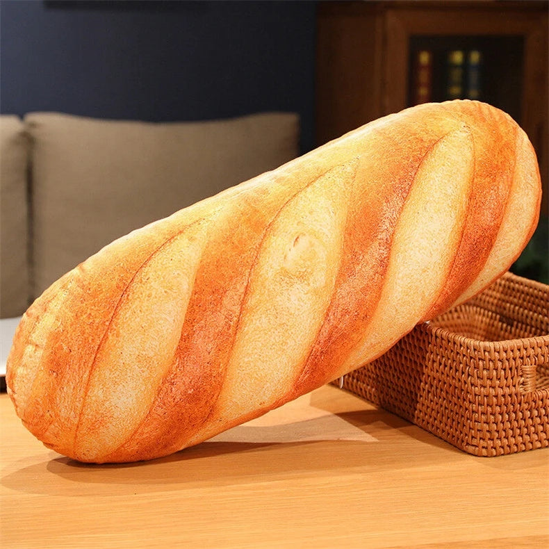 3D Simulation Bread Plush Pillow,Soft Butter Toast Bread Food Pillow Lumbar Back Cushion Stuffed Toy for Home Decor