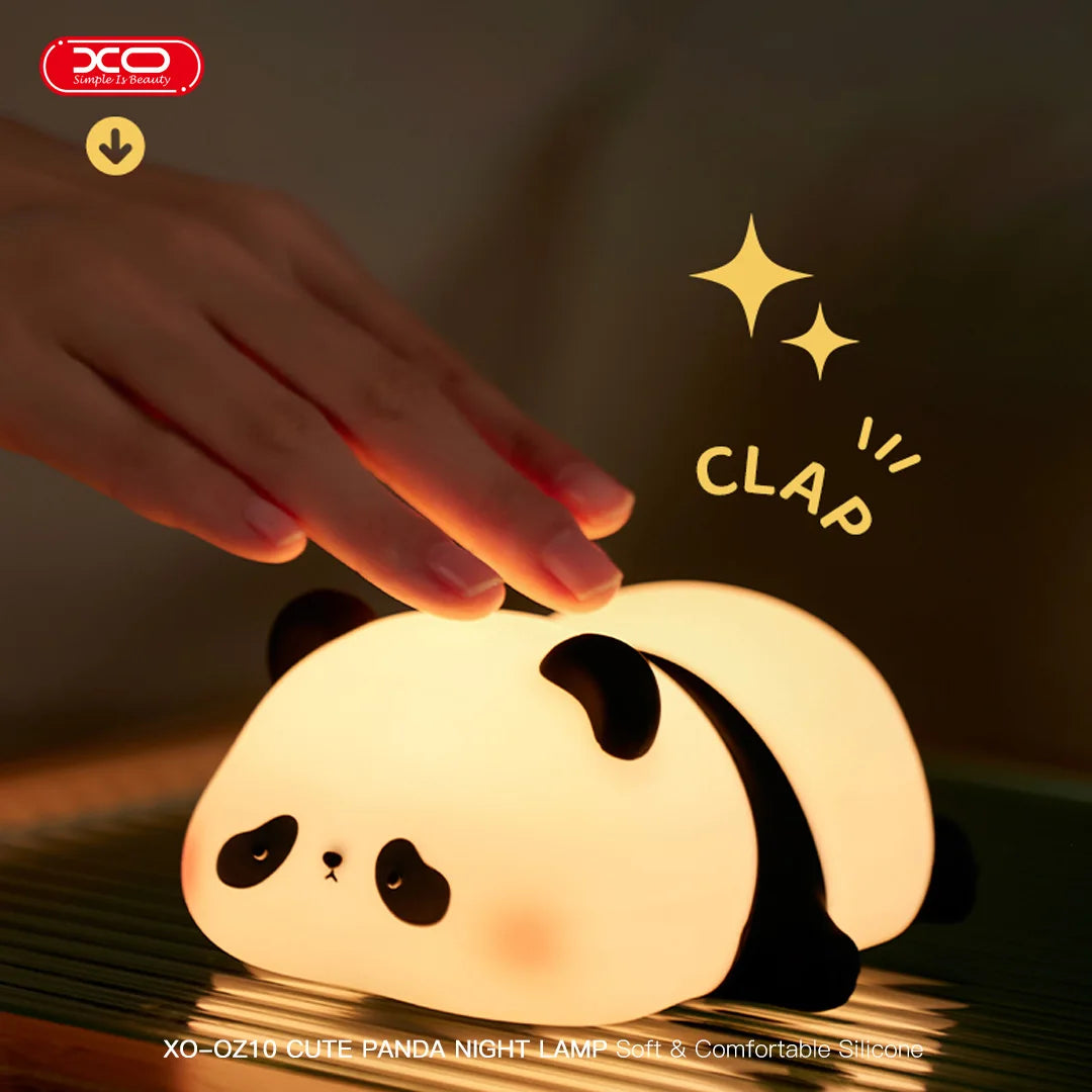 LED Night Lights Mini Panda Silicone Night Light Rechargeable Lamp USB Rechargeable Timing Bedside Decor Kids Baby nightlight Bi