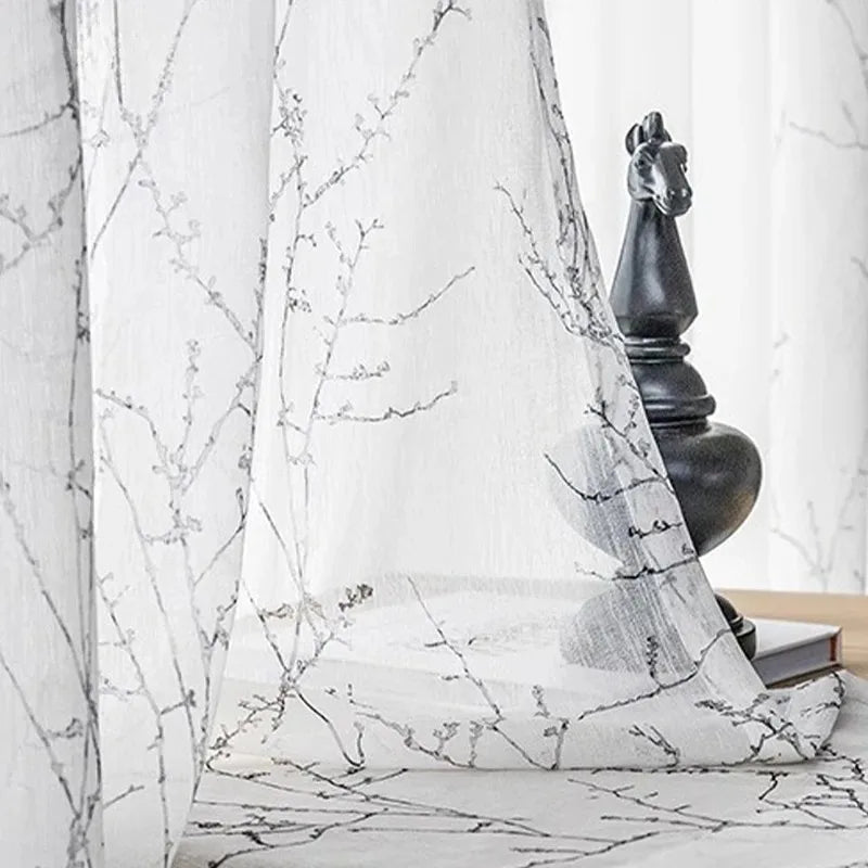 Sheer Voile Curtains Linen Look Texture Elegant Light Filtering Drapes for Living Room Bedroom Kitchen Doorway Window Treatment