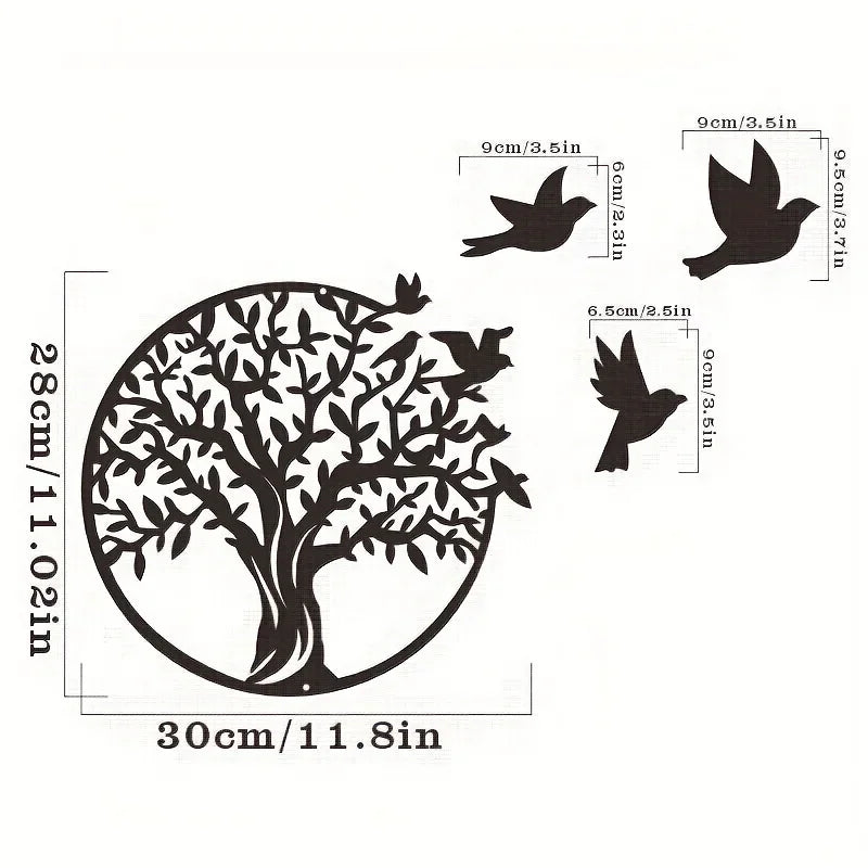 Metal Tree of Life Wall Art for Outdoor Courtyard, Elegant Home Decoration and Meaningful Anniversary Gift Piece