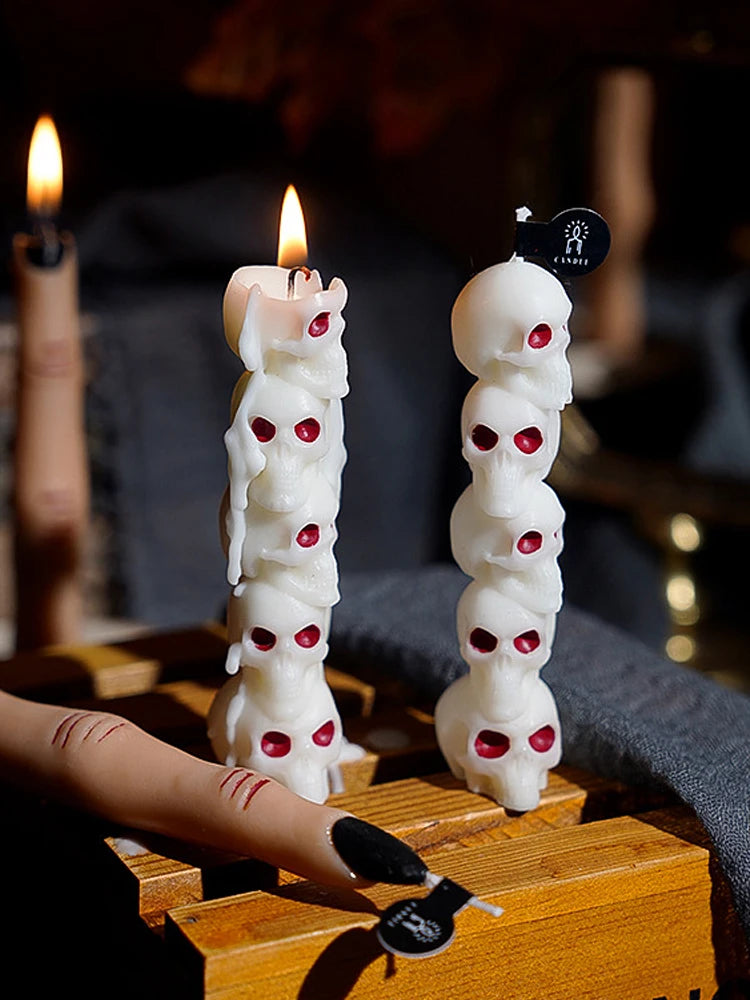 Halloween Aromatherapy Candle Set: Skull+Pumpkin+Bone Fingers   Horror Home Decoration Set  Limited Edition Gift