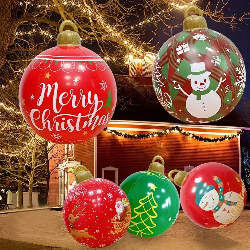 2026 Hot Sale Outdoor Christmas Inflatable Ball PVC Giant Large Balls Xmas Tree Decorations Holiday Party Yard Garden Ornament