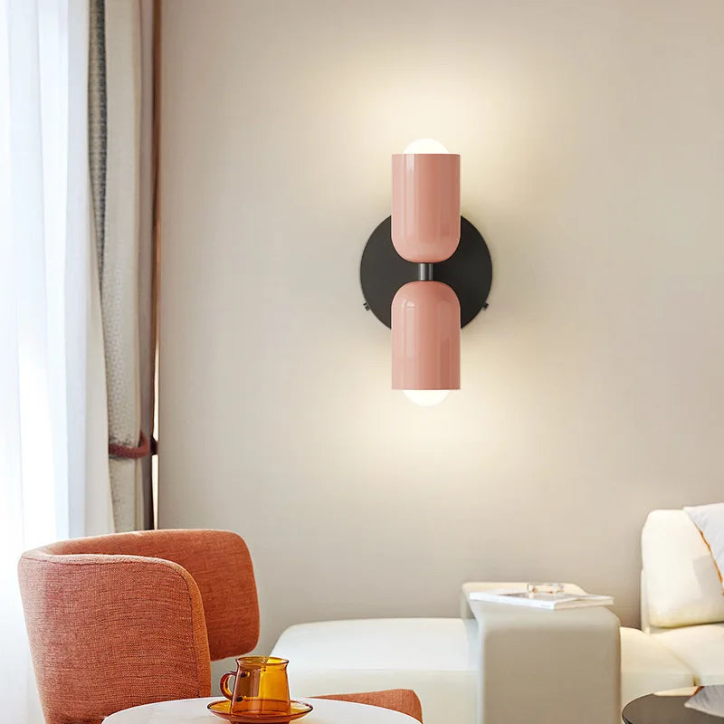 Dropshipping Nordic Wall Lamp LED Macaron Minimalist Sconce Bedroom Bedside Living Room Study Aisle Indoor Home Decoration Light