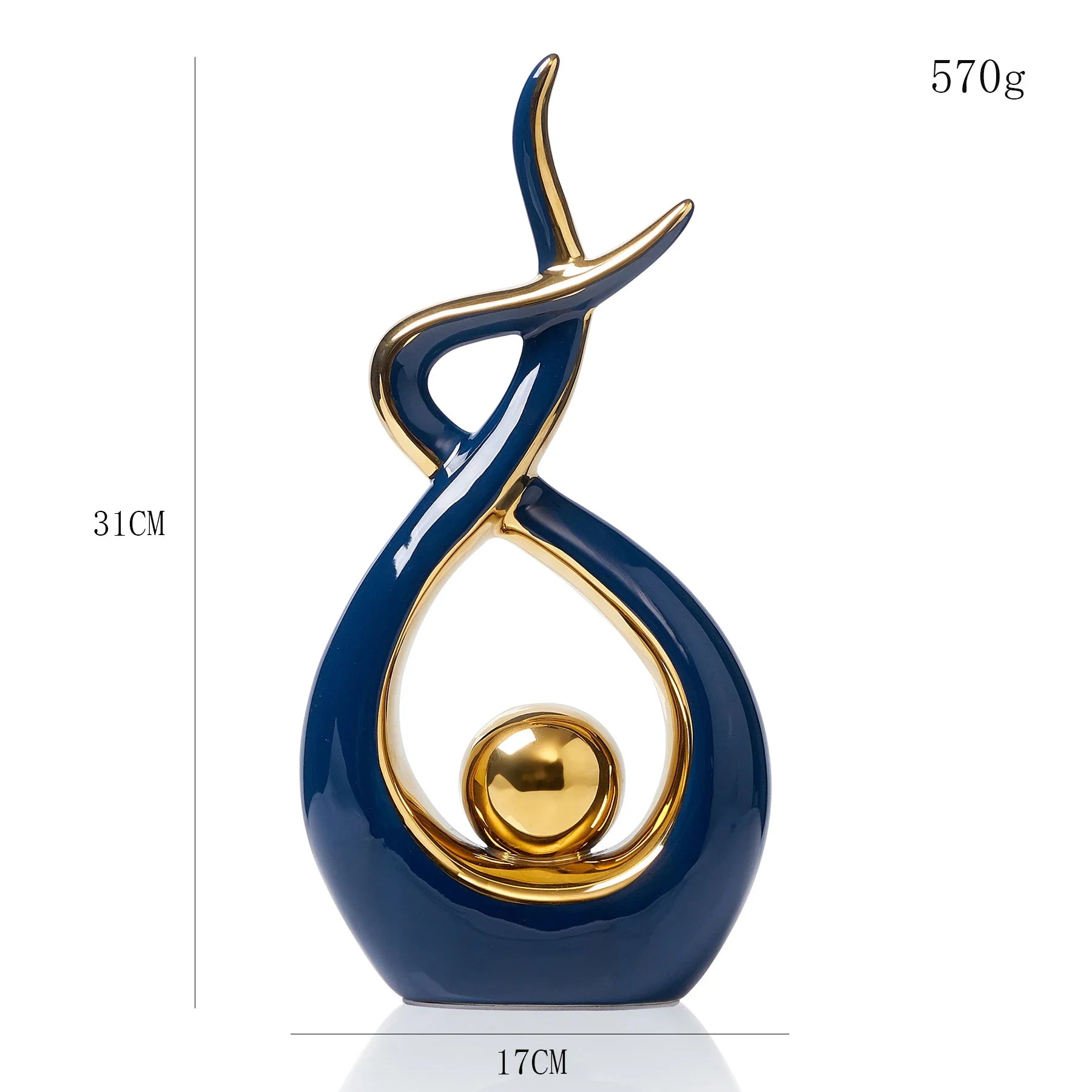 Abstract Ceramic Sculpture Golden Art Statue Modern Home Decor Accessories Living Room Desk Office Supplies Crafts Gifts