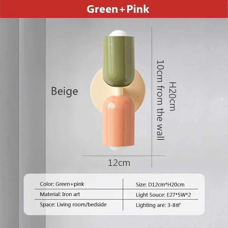 Dropshipping Nordic Wall Lamp LED Macaron Minimalist Sconce Bedroom Bedside Living Room Study Aisle Indoor Home Decoration Light