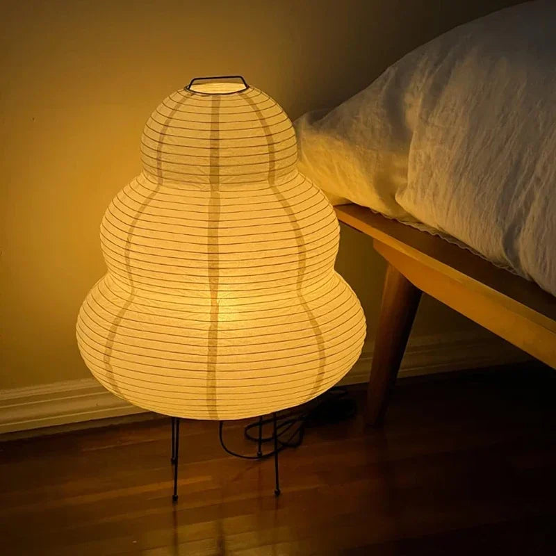 ‌Japanese Style LED Rice Paper Desk Lamp Night Light for Living Room Hotel Bedroom Bedside Living room Home Decor Art Lighting