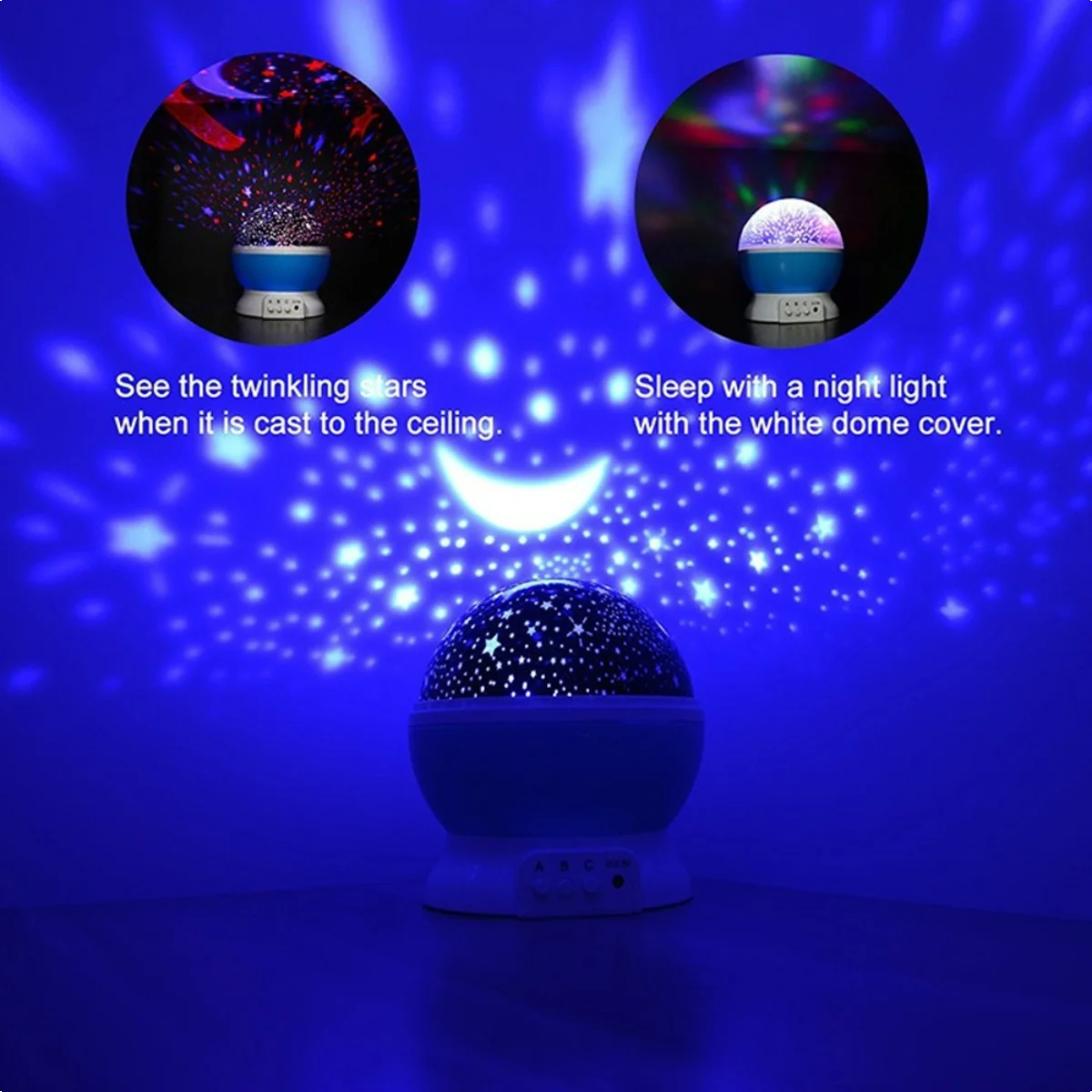 Star Projector Lamp Children Bedroom LED Night Light Baby Lamp Decor Starry Festival Atmosphere Lamp Moon Galaxy Projector Lamp