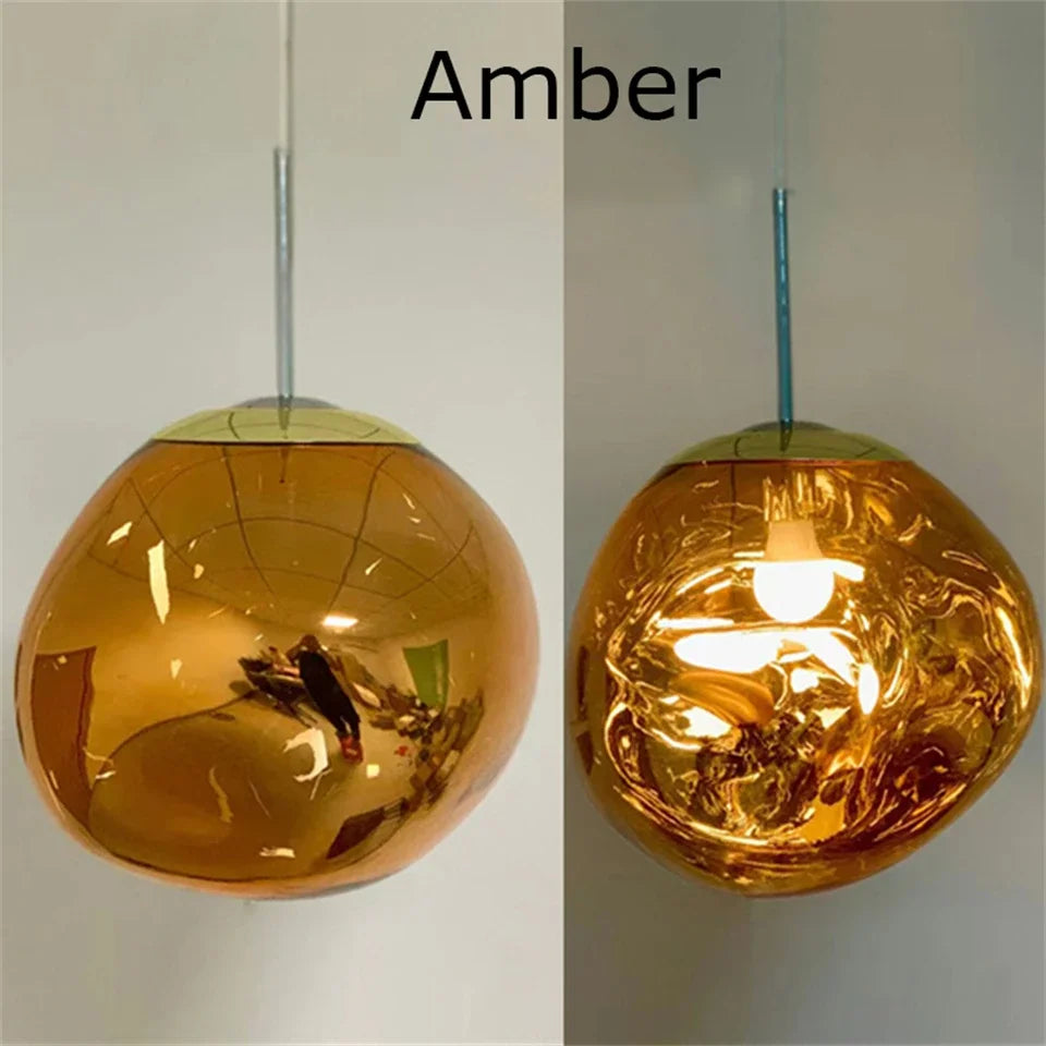 Nordic LED Ceiling Pendant Lamp Glass Lava Effect Decor Home Fixtures for Kitchen Hanging LED Pendant Lights Lighting Decor Home