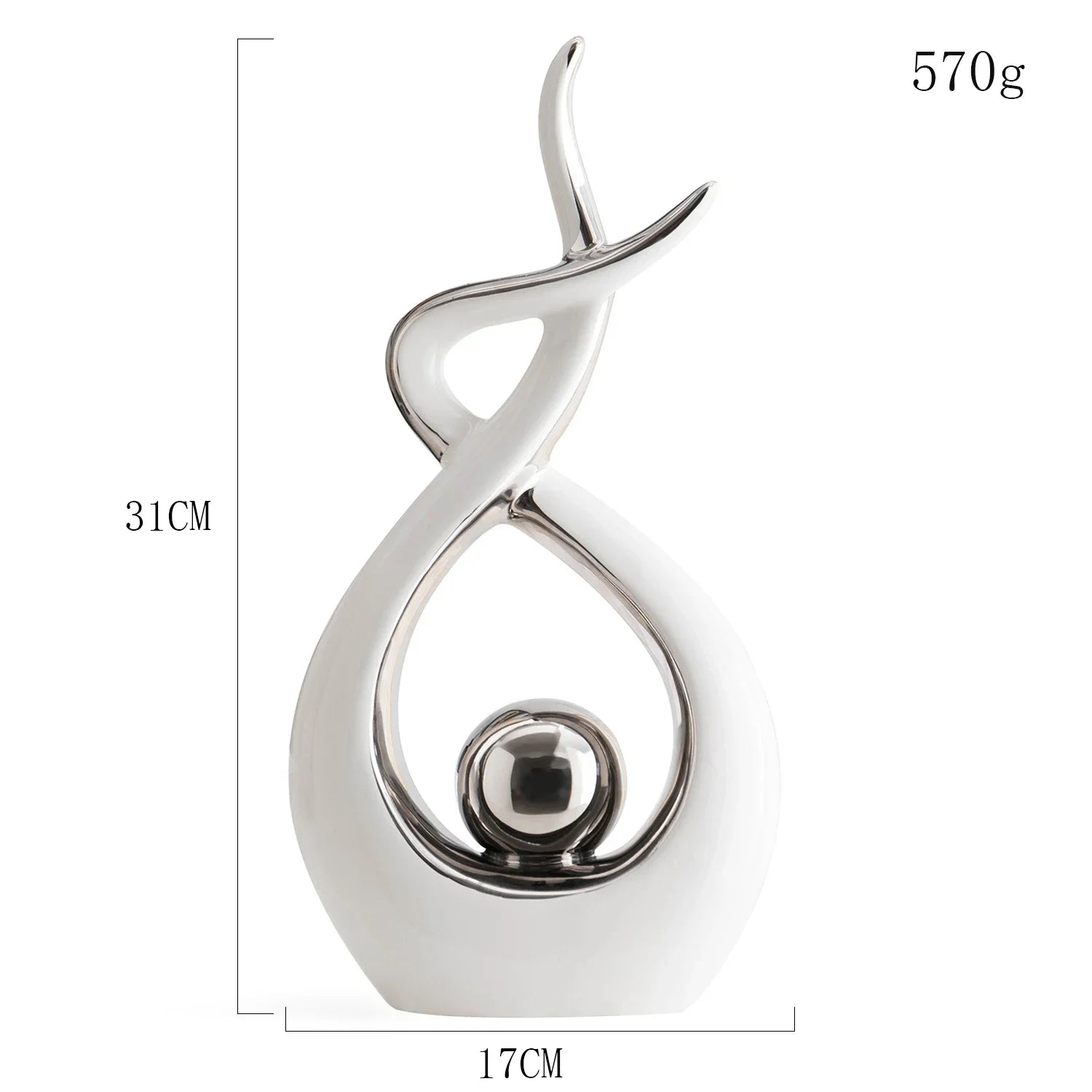 Abstract Ceramic Sculpture Golden Art Statue Modern Home Decor Accessories Living Room Desk Office Supplies Crafts Gifts