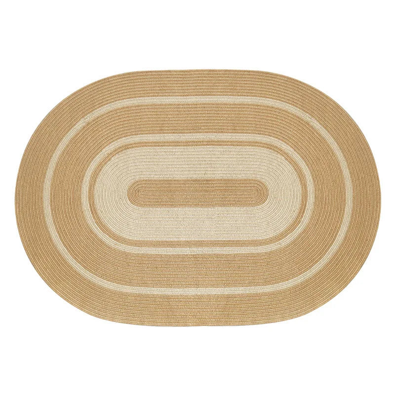 Natural Jute Handwoven Living Room Carpet, Minimalist Bedroom Rug for Home Decoration, Durable and Breathable Floor Mat