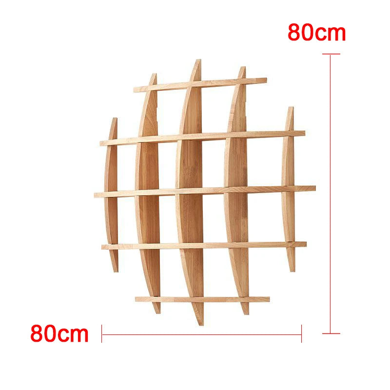 Retro Wooden Wall Hanging Shelf, Display Stand, Teaware Organization, Home Decoration, Background, Storage