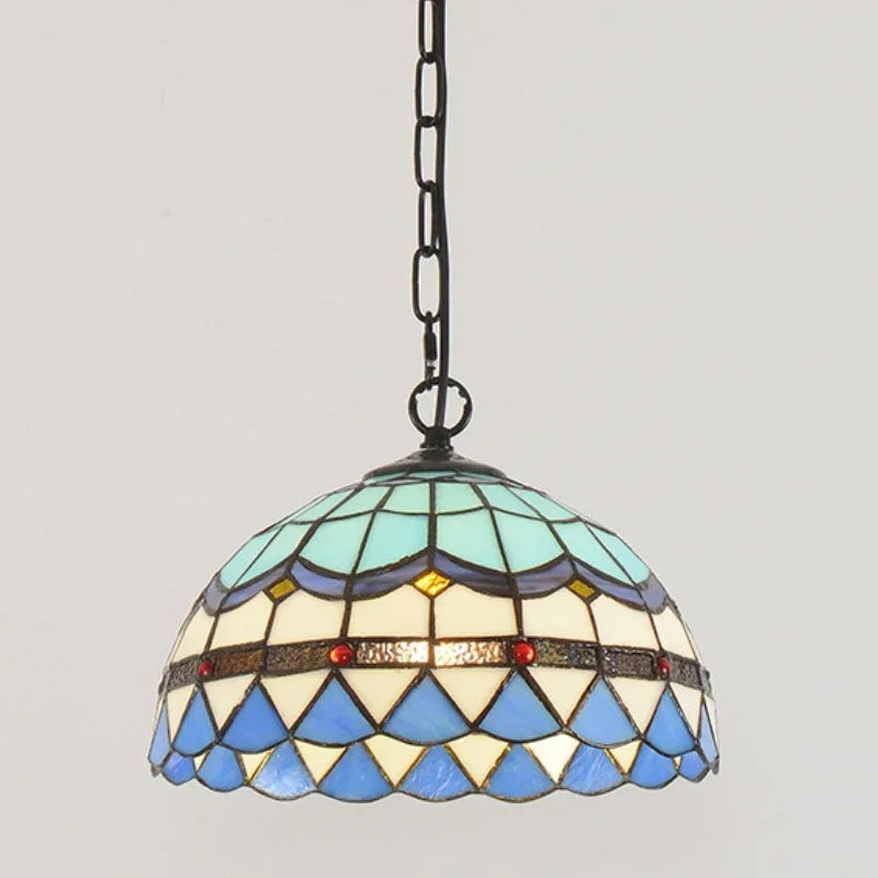Nordic Colorful Glass Pendant Lights Mediterranean Countryside Hanging Lamp Bedroom Bedside Living Room Led Chandelier