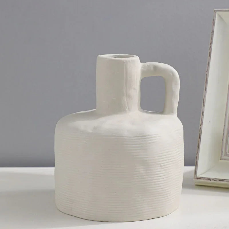 Nordic Minimalist Ceramics Vase Ornaments Creative Living Room TV Cabinet Desktop Dried Flower Vases Home Decoration Accessories