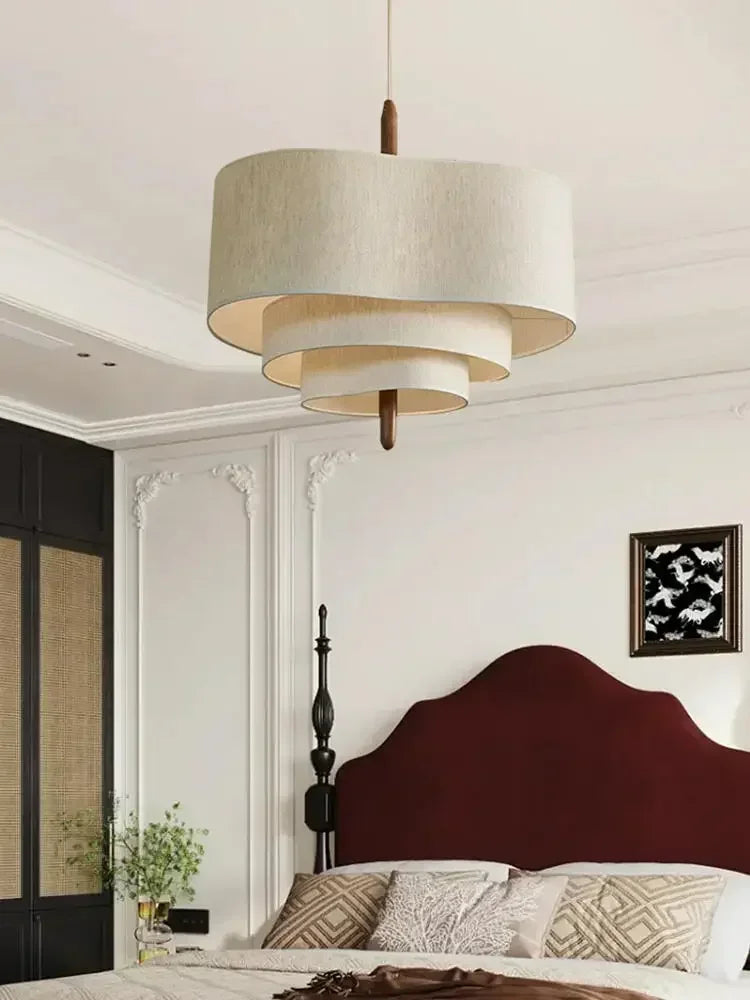Winfordo Japanese Retro Ceiling Chandeliers  Cloth Pendant Lamp Home Decor  for Living Room Kitchen Island Bedroom