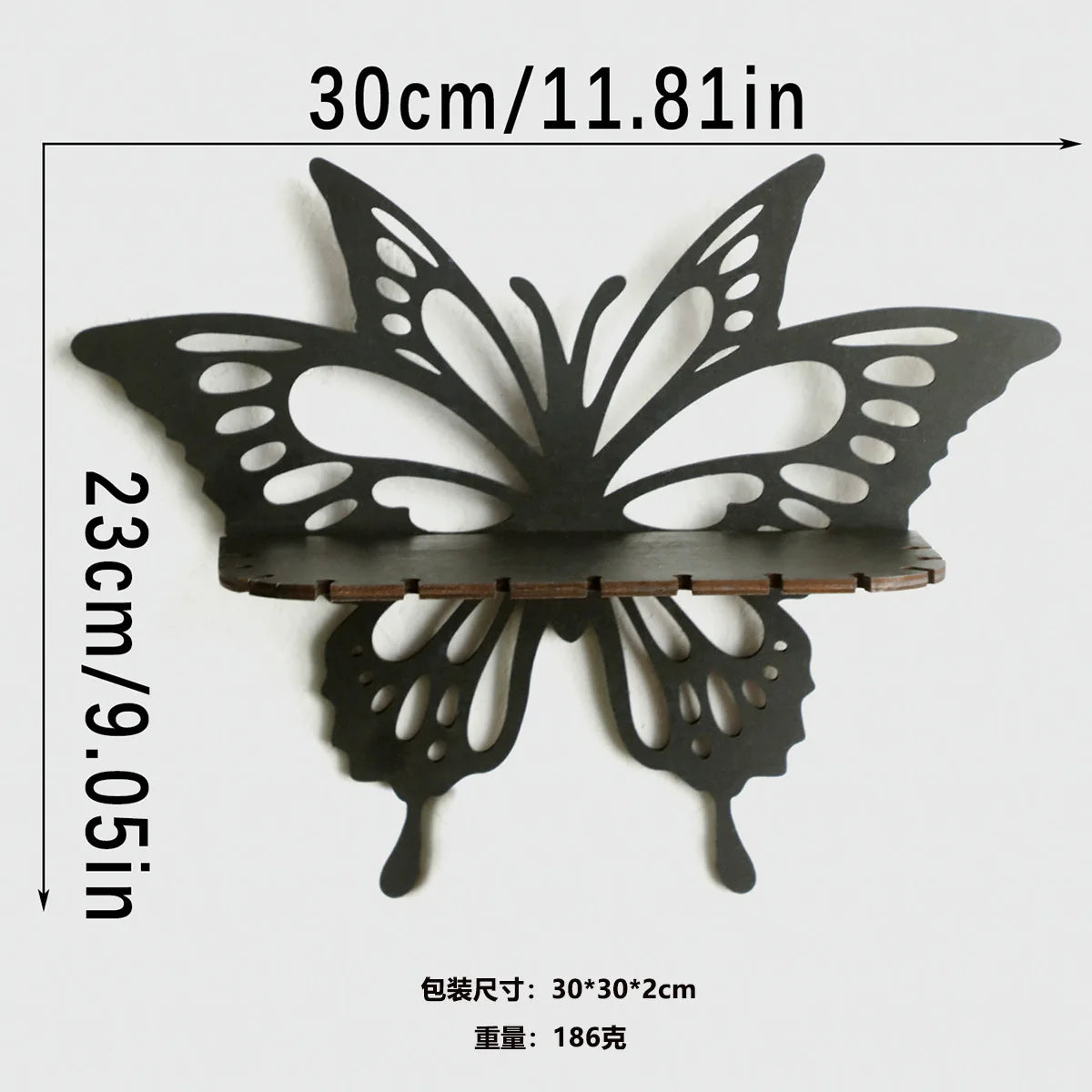 Wooden Craftsmanship Butterfly Lotus Hollow Crystal Storage Rack Simple Home Wall Decoration Wall Phone Stand