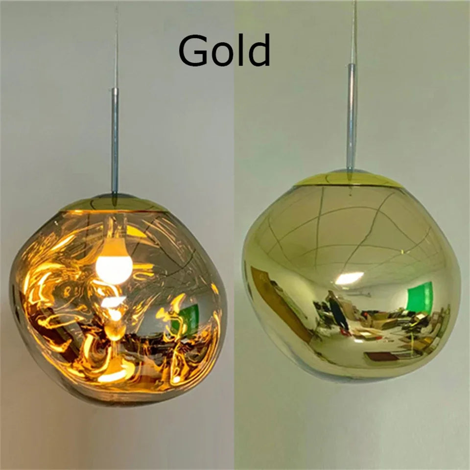 Nordic LED Ceiling Pendant Lamp Glass Lava Effect Decor Home Fixtures for Kitchen Hanging LED Pendant Lights Lighting Decor Home