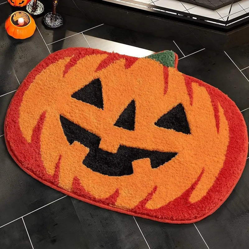 Vikama Halloween Shaped Imitation Cashmere Floor Mats Absorbent Bathroom Horror Entrance Door Mat Home Decoration