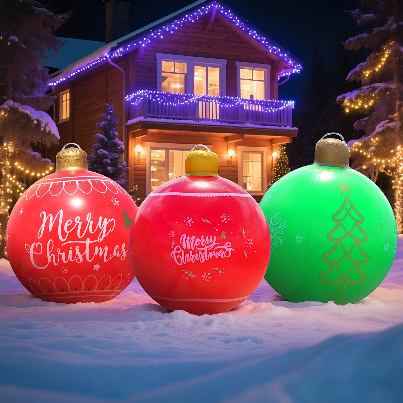 Inflatable Decorations PVC Inflatable Ornaments for Christmas Tree Yard Lawn Porch Winter Holiday Merry Christmas Outdoor Decor