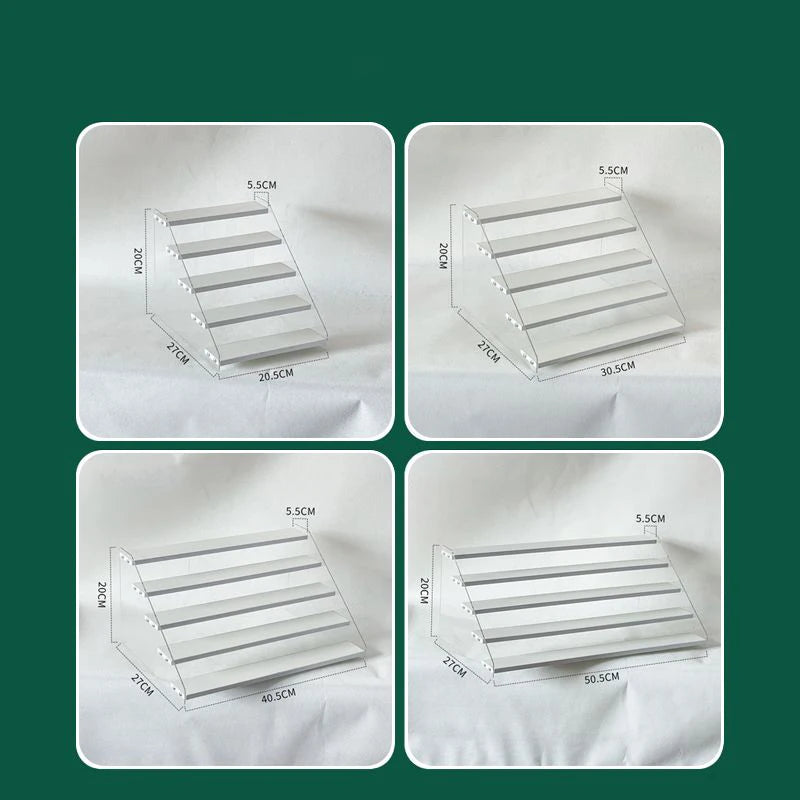 1-7 Step Acrylic Wood Display Stand Wooden Tiered Display Riser Shelf Organizer Rack for Perfumes Figures Collectibles Cupcakes