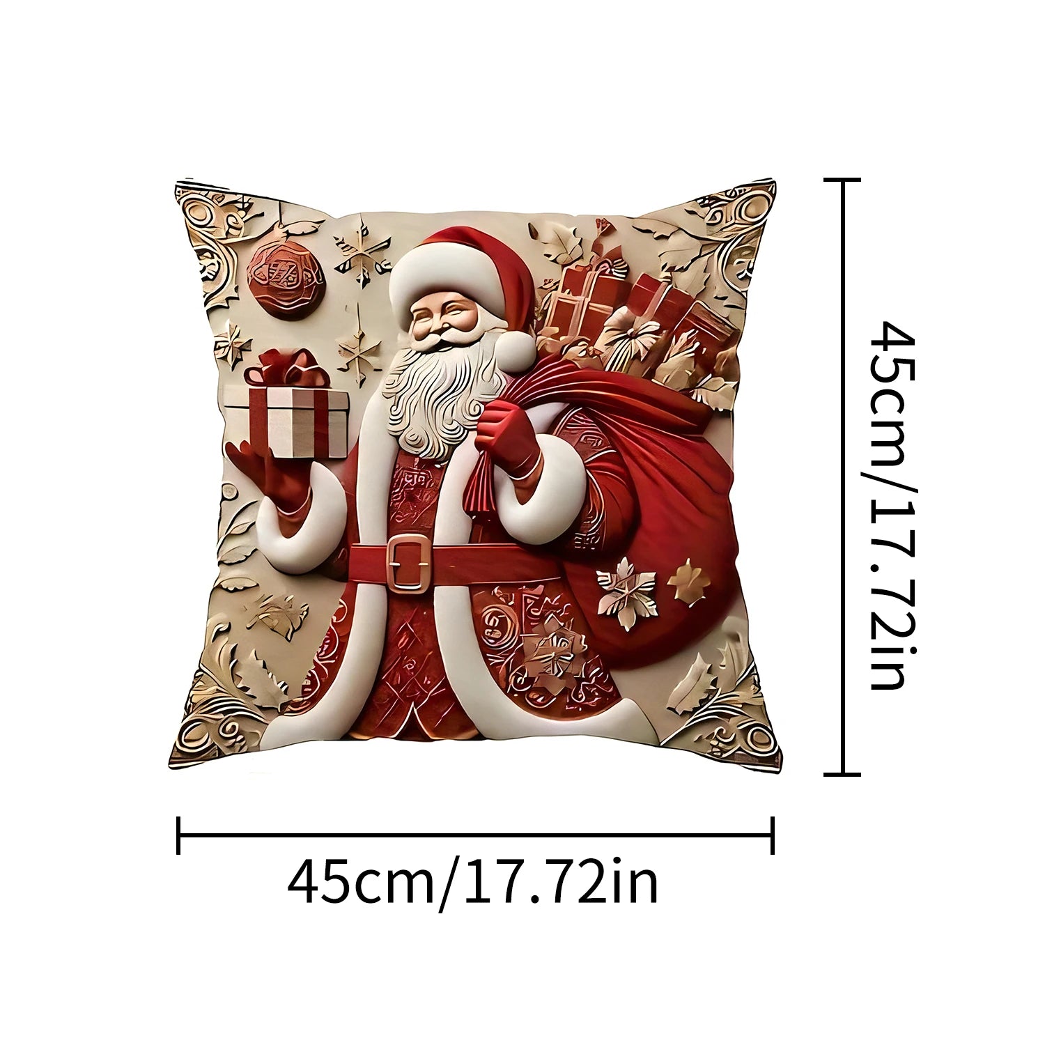 1pcs 2D Christmas Pillow Cover Xmas Party Decoration 2025 Xmas Holiday Santa Claus Pillow Cover Navidad Natal New Year Gift 2026