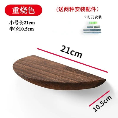 Wooden Semicircle Wall Shelf Background Wall Hanging Projector Display Stand Storage Organization Suspension Home Decoration