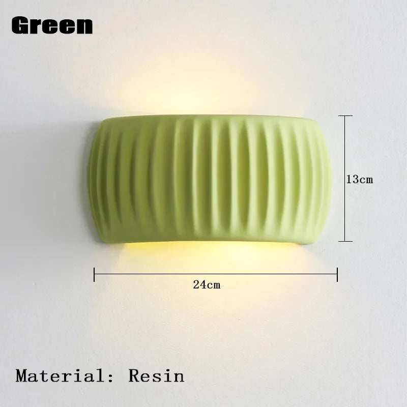 French Beige Resin Wall lamp Pumpkin Shape wall light Bedroom Bedside Lampcorridor Ambient Lamp Decoration Lustres