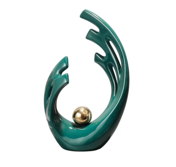 Abstract Ceramic Sculpture Golden Art Statue Modern Home Decor Accessories Living Room Desk Office Supplies Crafts Gifts