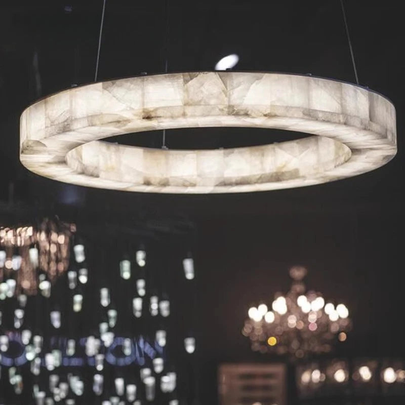 Modern simple long dining room marble chandelier designer new Chinese living room dining table bar table study tea room lamps