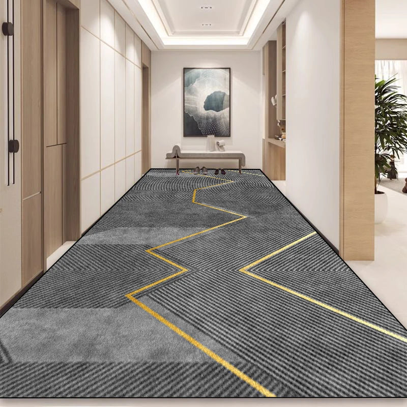 Modern Luxury Long Corridor Carpet Runner Washable Hallway Area Rug Hotel Porch Entry Doormat Non-slip Stairway Floor Mats Ковер