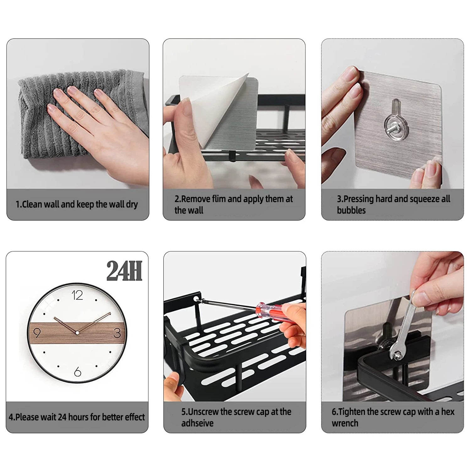 Spice Rack Dish Wall Shelf Kitchen Cabinet Storage Shelves Drying Sink Nail Free Wall Hanging Corner Rectangular Rack