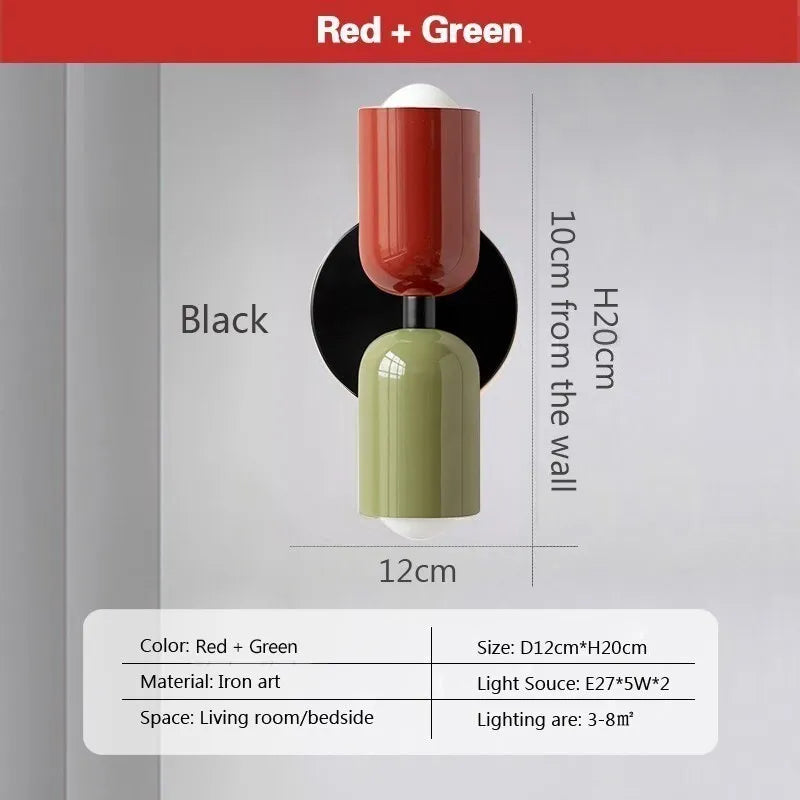 Dropshipping Nordic Wall Lamp LED Macaron Minimalist Sconce Bedroom Bedside Living Room Study Aisle Indoor Home Decoration Light