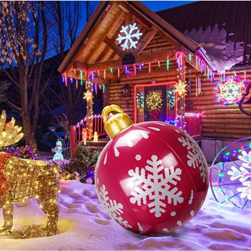 Durable Inflatable Christmas Ball Large Outdoor Holiday Decoration Festive Blow Up Ornament For Christmas Party Yard Event Setup