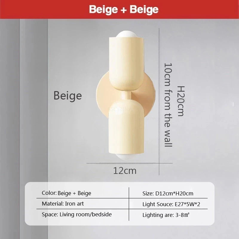 Dropshipping Nordic Wall Lamp LED Macaron Minimalist Sconce Bedroom Bedside Living Room Study Aisle Indoor Home Decoration Light