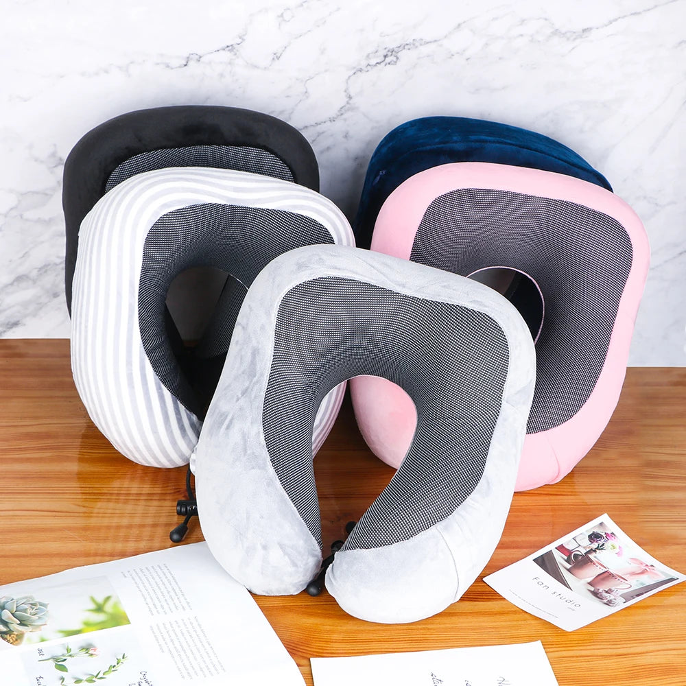 Soft Travel Pillow U Shaped Travel Healthcare Memory Foam Neck Cervical Airplane Pillow Neck Cushion