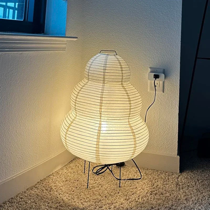 ‌Japanese Style LED Rice Paper Desk Lamp Night Light for Living Room Hotel Bedroom Bedside Living room Home Decor Art Lighting