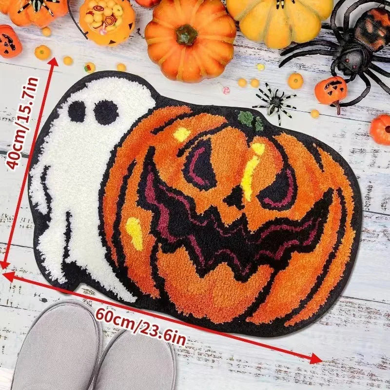 Vikama Halloween Shaped Imitation Cashmere Floor Mats Absorbent Bathroom Horror Entrance Door Mat Home Decoration