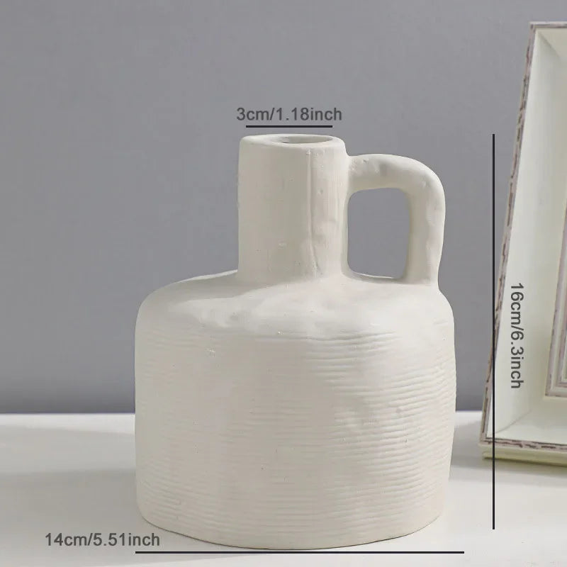 Nordic Minimalist Ceramics Vase Ornaments Creative Living Room TV Cabinet Desktop Dried Flower Vases Home Decoration Accessories