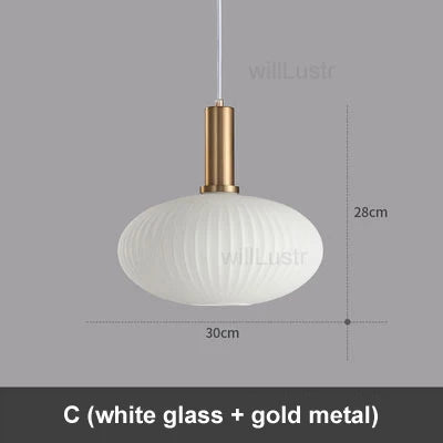 Modern Ribbed Glass Pendant Lamp Smoke Cognac Green Nordic Suspension Light Dinning Room Bedroom Restaurant Hotel Bedside Cafe