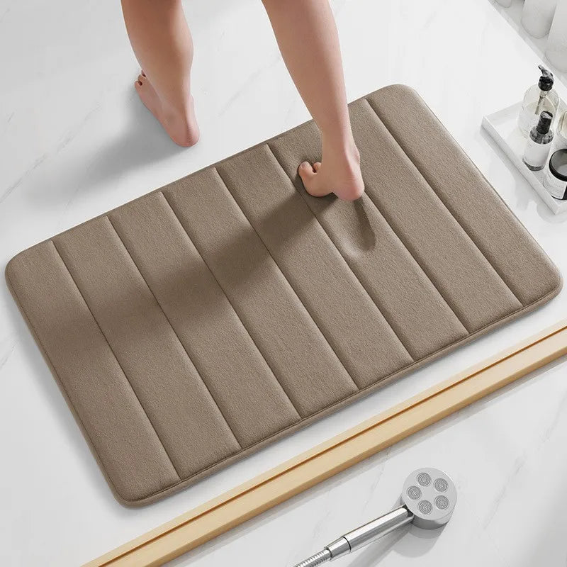Super Absorbent Bath Mat, Memory Foam Bathroom Rug, Quick Dry Non Slip Door Mat, Plush Toilet Shower Floor Mat, Machine Washable