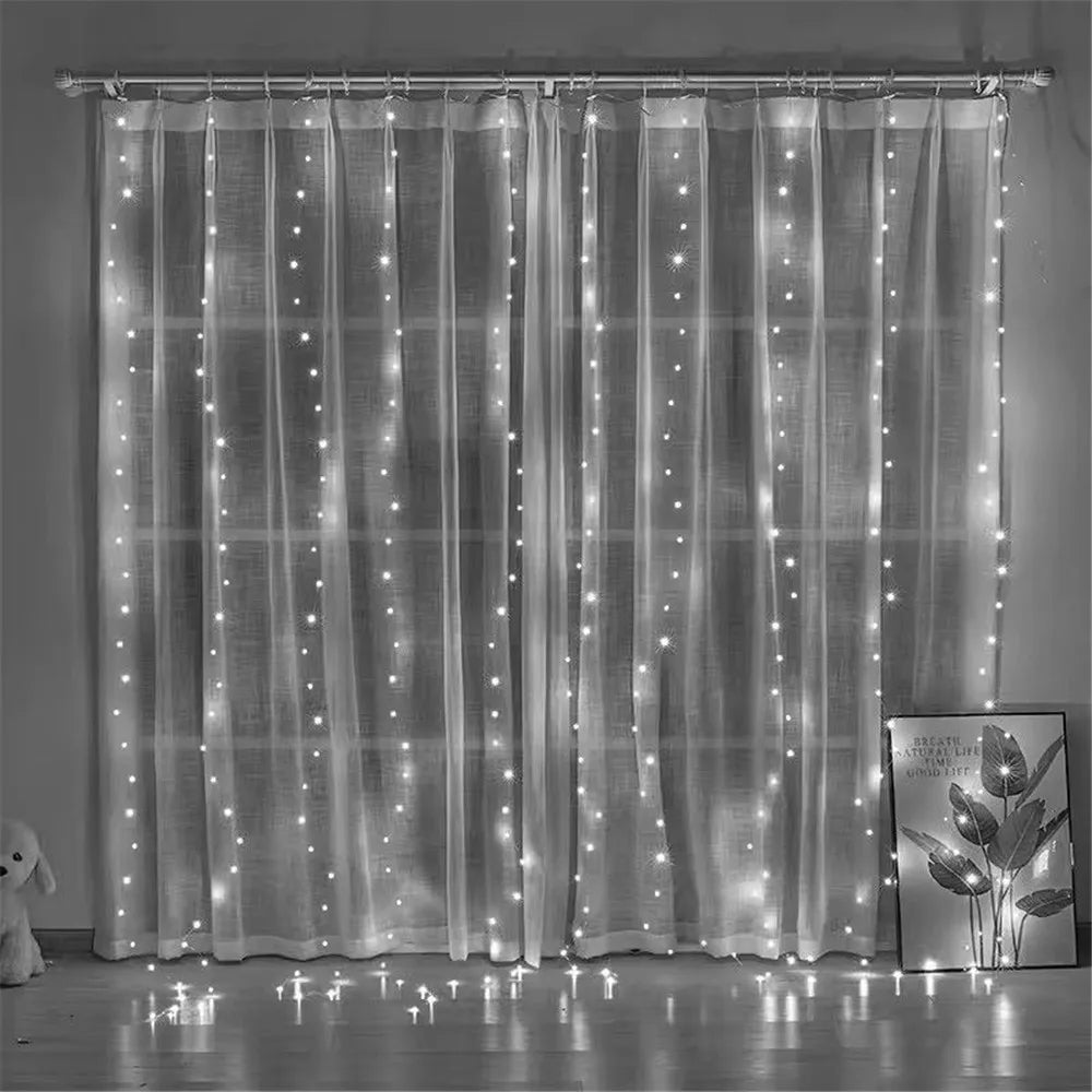 Remote Curtain Fairy Lights 3/4/6M LED 8 Modes Window USB Power String Lights Festoon Party Xmas New Year Christmas Light Decor
