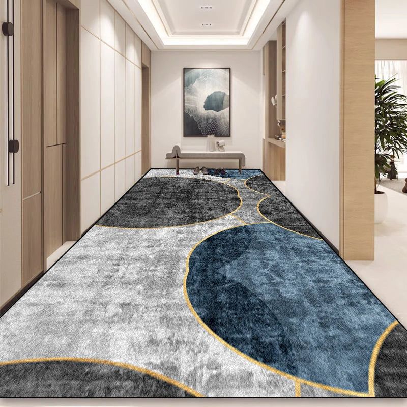 Modern Luxury Long Corridor Carpet Runner Washable Hallway Area Rug Hotel Porch Entry Doormat Non-slip Stairway Floor Mats Ковер