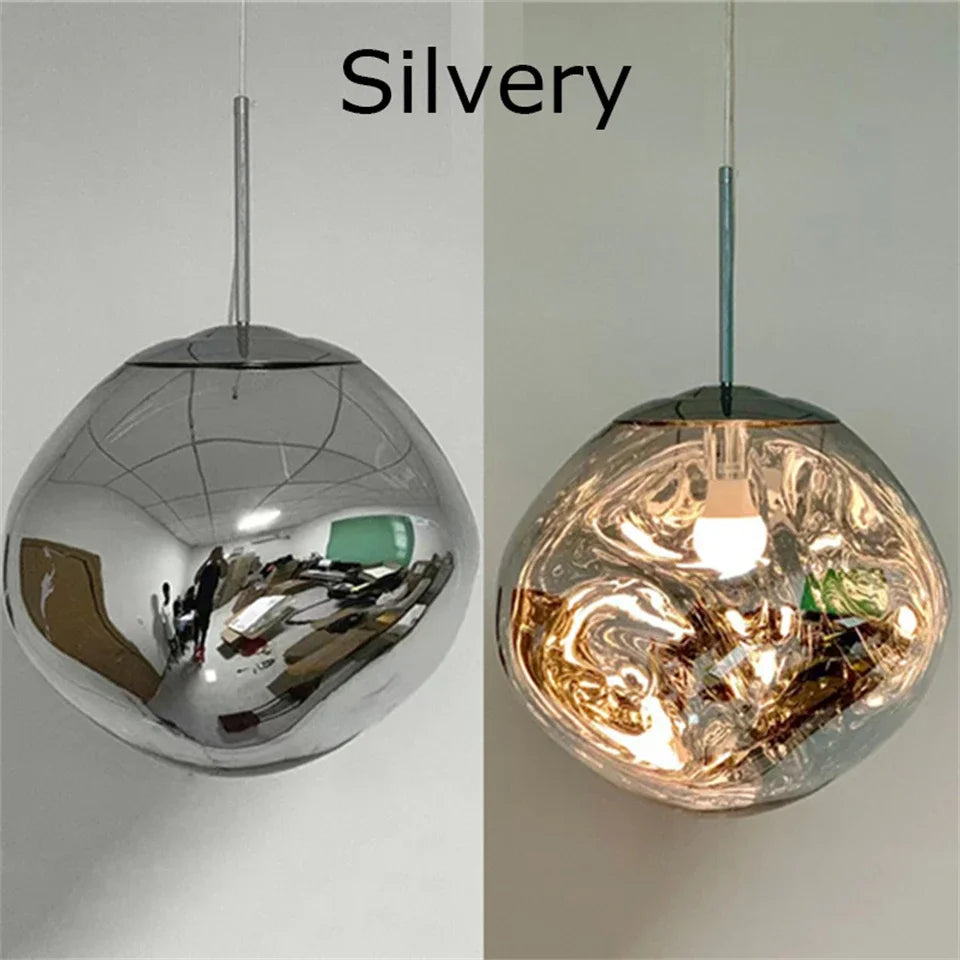 Nordic LED Ceiling Pendant Lamp Glass Lava Effect Decor Home Fixtures for Kitchen Hanging LED Pendant Lights Lighting Decor Home