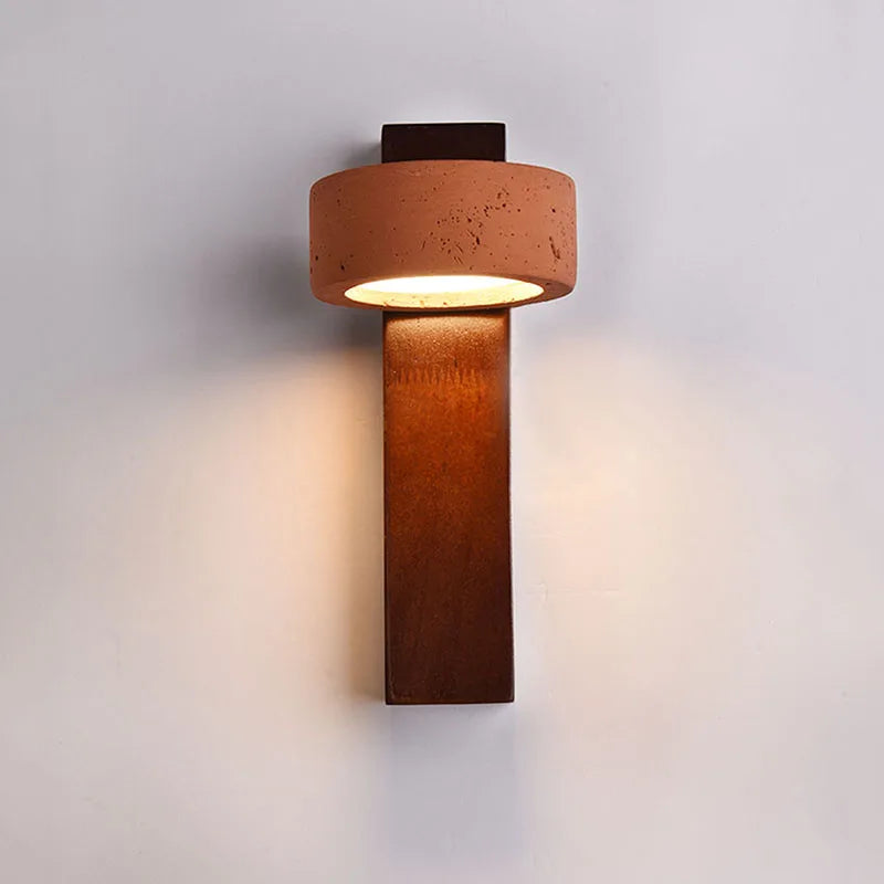 Industrail Brick Red Bedside Light Led 6W Bedroom Hotel Foyer Restaurant Corridor Retro Decor Travertine Wall Lamp