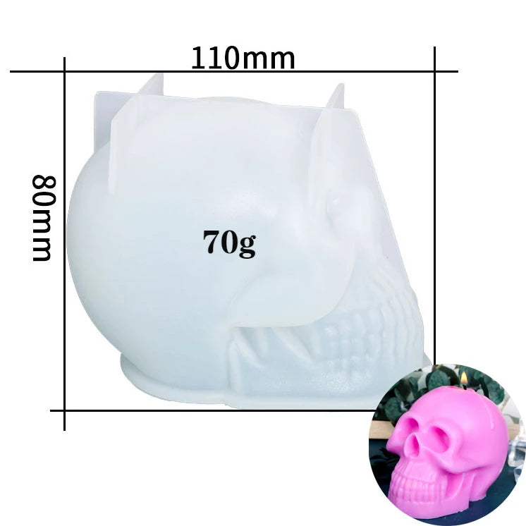 3D Skull Candle Silicone Mold DIY Halloween Decorative Candle Handmade Soap Plaster Epoxy Craft Casting Tools for Home Gifts