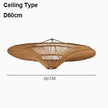 Large Wicker Pendant Lamp Wabi Sabi Style Rattan Chandelier For Living Room Bedroom Restaurant Wood Hand Woven Pendant Lamp