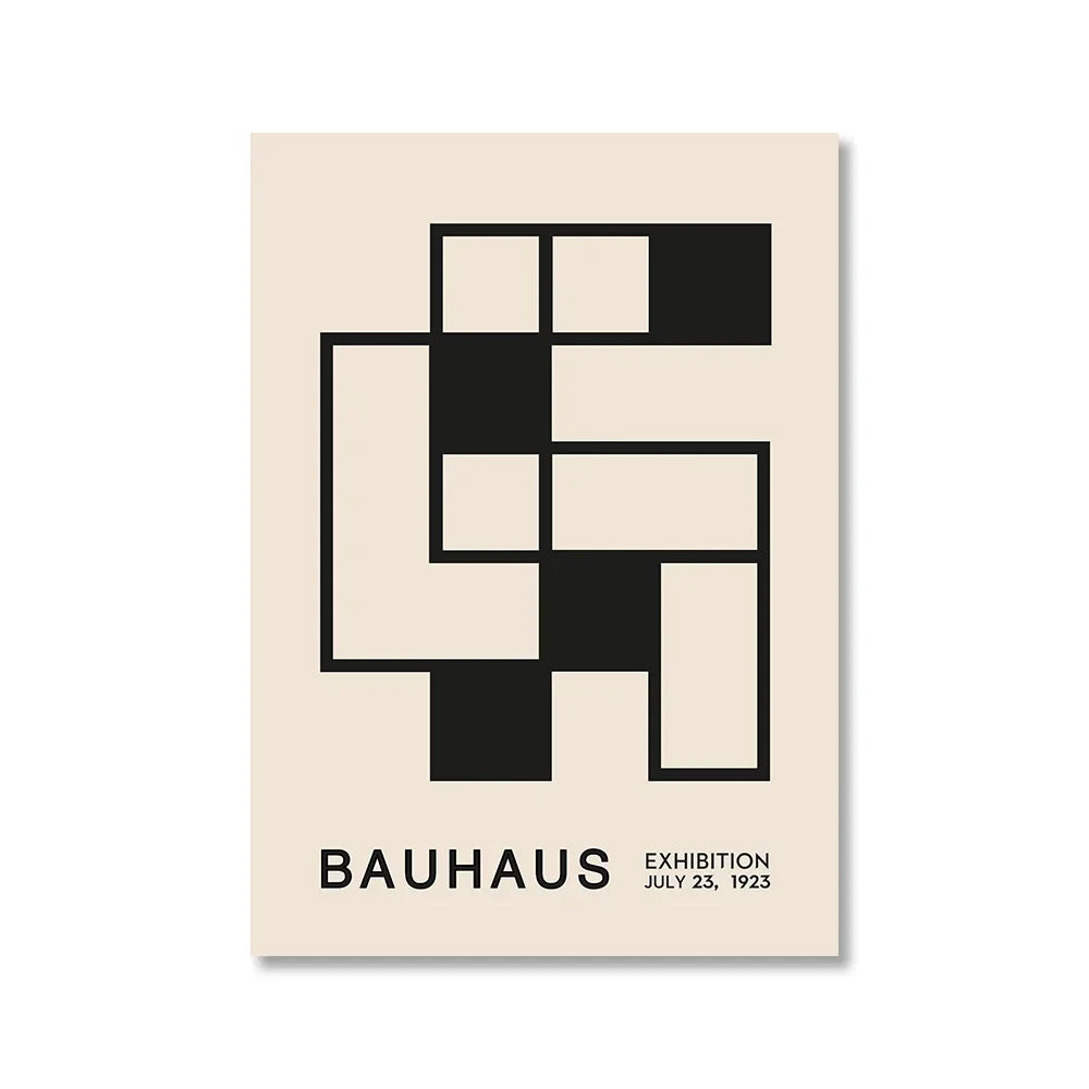 Abstract Bauhaus Style, Geometric Picture Wall Art, HD Canvas Print Poster, Home. Office, Living Room, Room Decoration