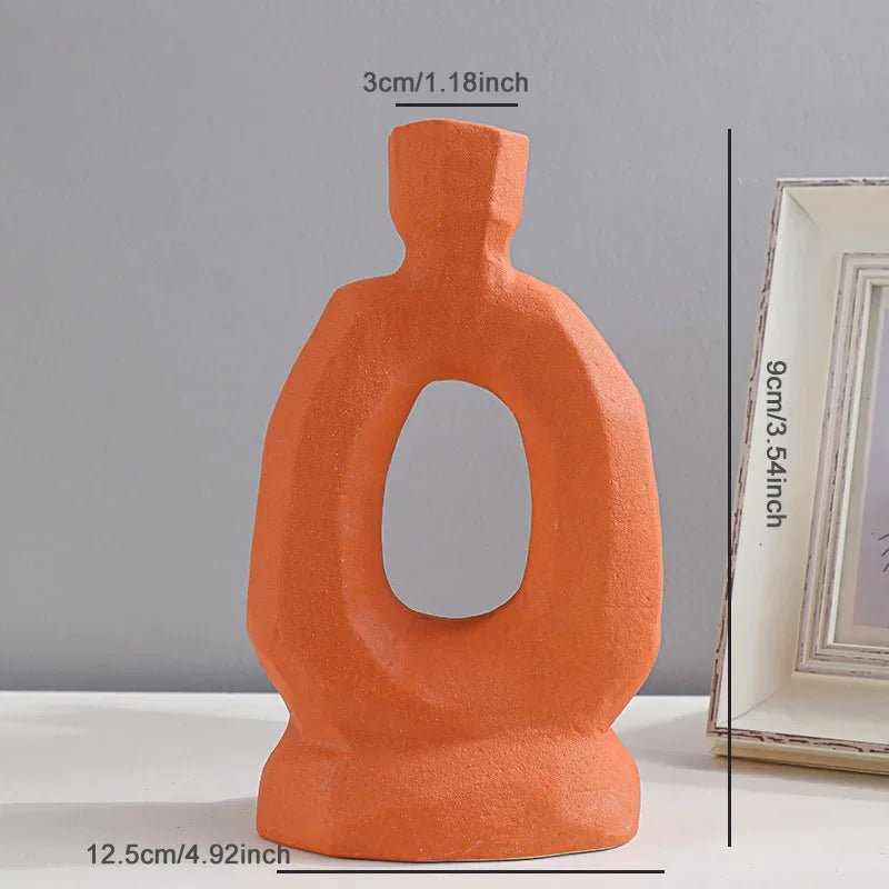 Nordic Minimalist Ceramics Vase Ornaments Creative Living Room TV Cabinet Desktop Dried Flower Vases Home Decoration Accessories