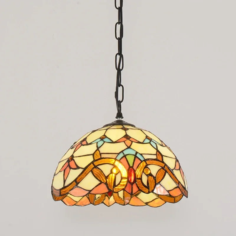 Nordic Colorful Glass Pendant Lights Mediterranean Countryside Hanging Lamp Bedroom Bedside Living Room Led Chandelier