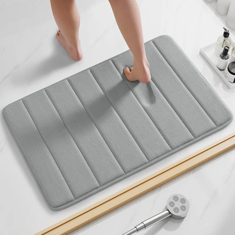 Super Absorbent Bath Mat, Memory Foam Bathroom Rug, Quick Dry Non Slip Door Mat, Plush Toilet Shower Floor Mat, Machine Washable